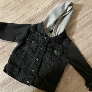Black Hooded Denim Jacket